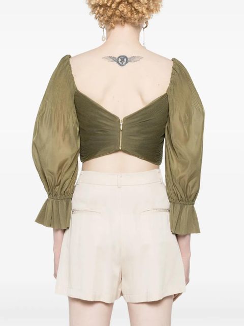 ZIMMERMANN plissé cropped top - Green - zdjęcie produktu nr 1