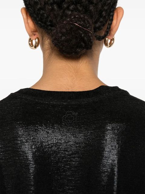 Maje lamé T-shirt - Black