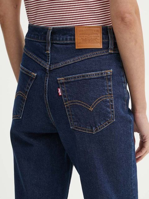 Levi's jeansy 80S MOM JEAN damskie kolor niebieski
