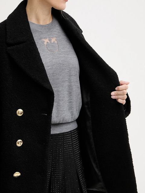 Pinko płaszcz z domieszką wełny kolor czarny 105559 A2SH