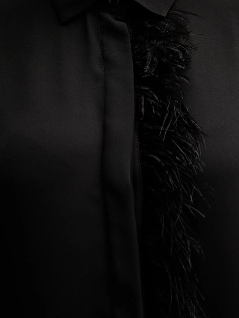 Gaudi koszula damska kolor czarny regular z kołnierzykiem klasycznym 521FD45030