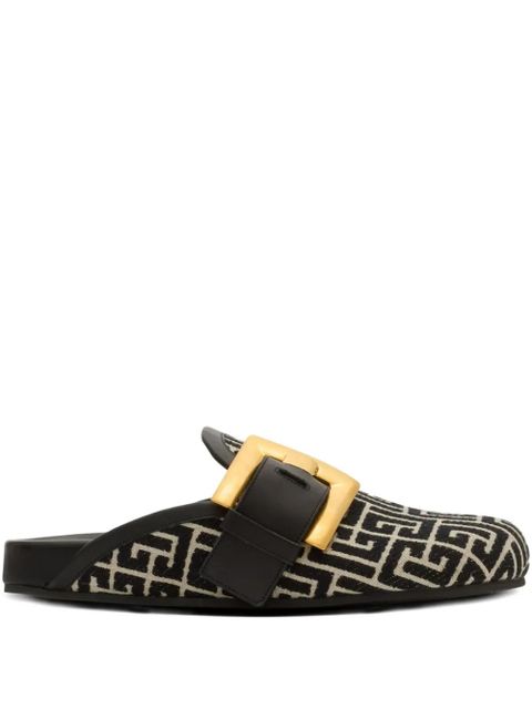 Balmain monogram-pattern slippers - Black - zdjęcie produktu nr 1