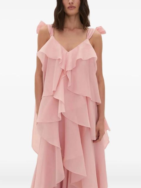 Aje Gracie ruffled bow maxi dress - Pink