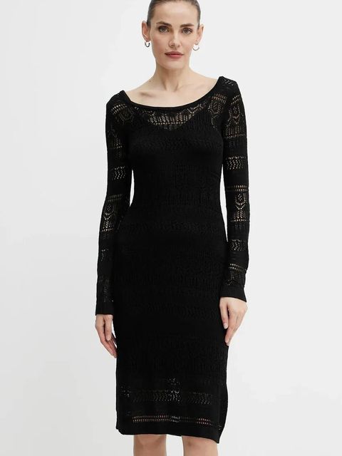 Morgan sukienka RMPIMA kolor czarny midi prosta RMPIMA - zdjęcie produktu nr 1