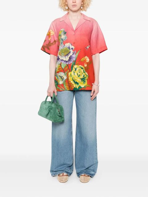 ALEMAIS Inez floral-print linen shirt - Pink - zdjęcie produktu nr 2