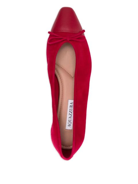 Aquazzura bow-detail cap-toe flats - Red