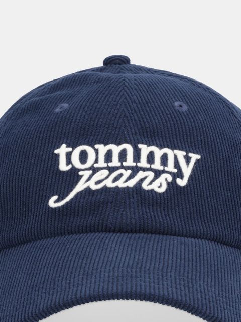 Tommy Jeans czapka z daszkiem sztruksowa kolor granatowy AW0AW17908