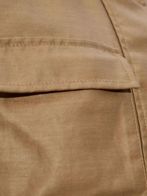 Moncler linen utility jacket - Brown