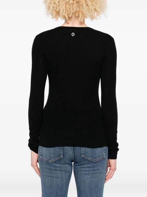 Maje ribbed long-sleeve t-shirt - Black
