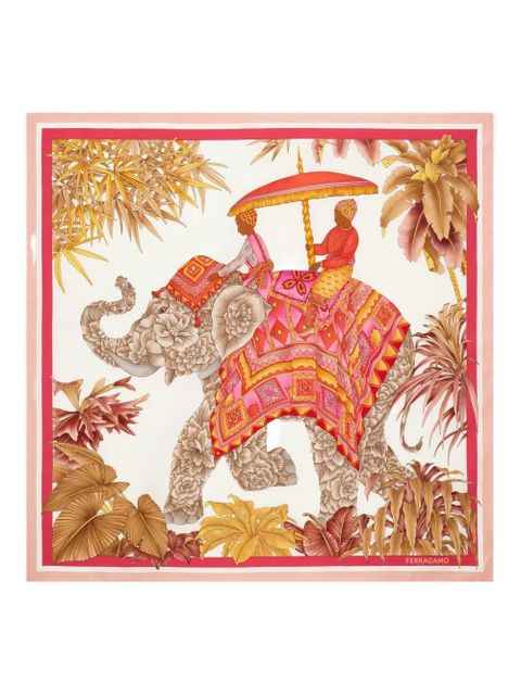 Ferragamo India-print square scarf - Neutrals - zdjęcie produktu nr 1