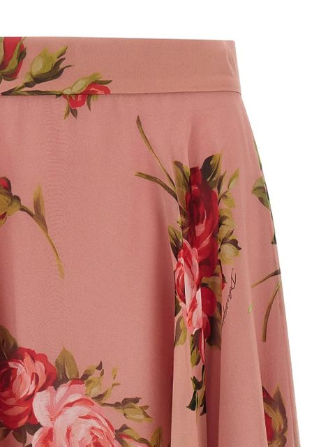 Dolce & Gabbana rose-print chiffon midi skirt - Pink