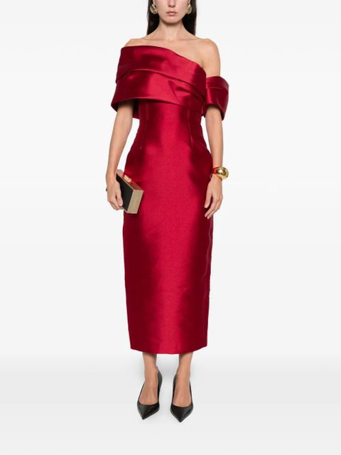 Solace London Mirla off-shoulder midi dress - Red - zdjęcie produktu nr 2