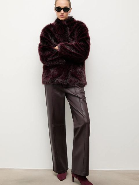 Answear.LAB botki zamszowe kolor bordowy na słupku