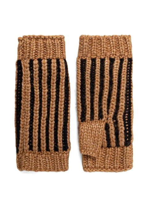 UGG logo-patch striped beanie set - Neutrals - zdjęcie produktu nr 1