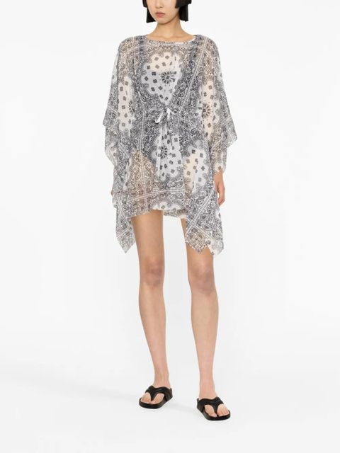 MC2 Saint Barth bandana-print semi-sheer kaftan - White - zdjęcie produktu nr 2