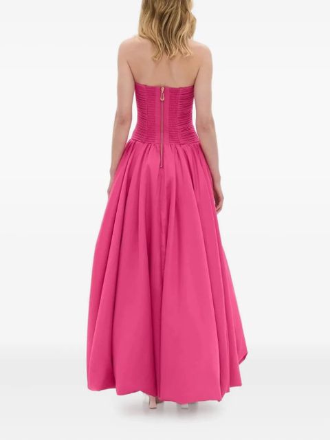 Aje Estelle ruched asymmetric maxi dress - Pink
