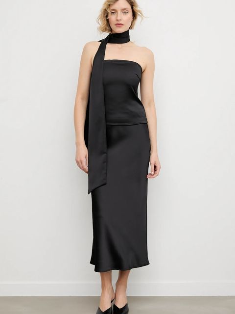 Answear.LAB top i spódnica damski kolor czarny