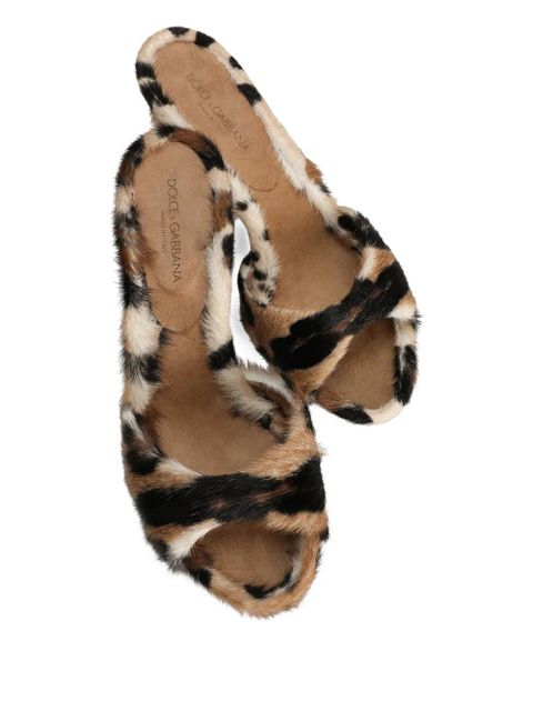 Dolce & Gabbana 60mm Keira leopard-print mules - Brown