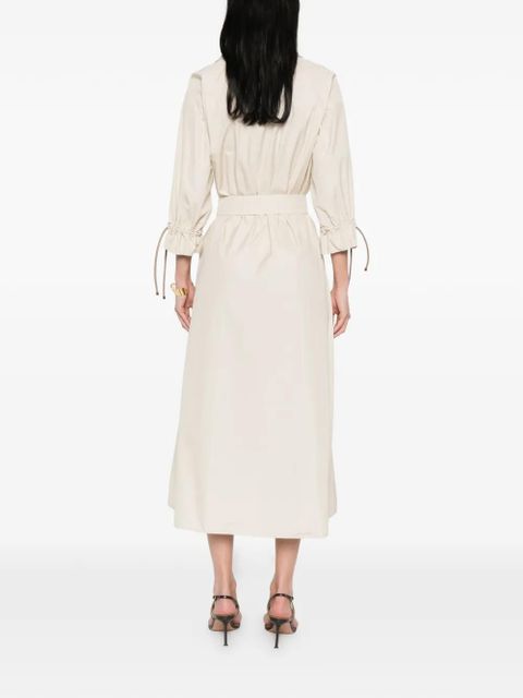 Max Mara tied-cuffs midi dress - Neutrals