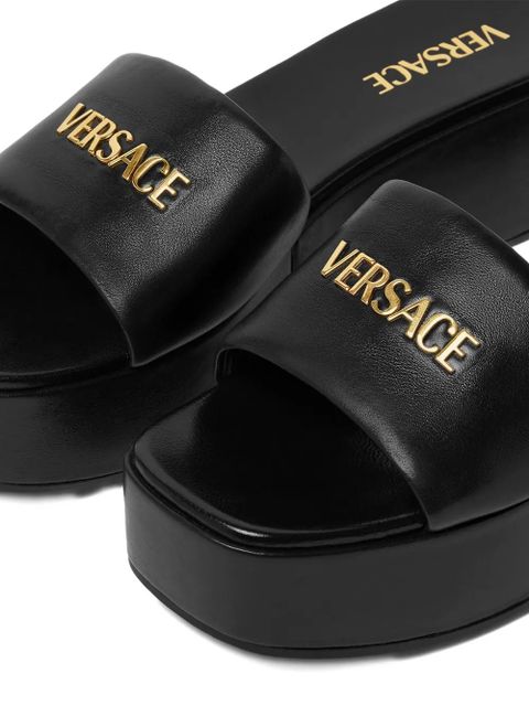 Versace 55 mm Logo platform mules - Black - zdjęcie produktu nr 2