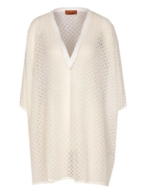 Missoni Raschel-knit V-neck short-sleeve kaftan - White - zdjęcie produktu nr 1