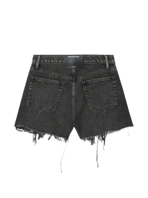 Alexander Wang Bite frayed-hem denim shorts - Black - zdjęcie produktu nr 2