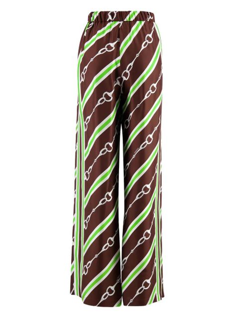 Gucci horsebit stripe print silk trousers - Brown - zdjęcie produktu nr 2
