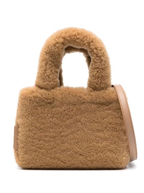 Amina Muaddi Amini Giuly shearling tote bag - Brown - zdjęcie produktu nr 1