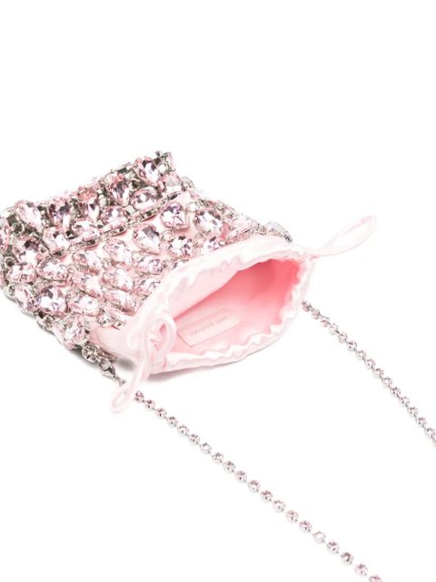 Self-Portrait mini Chainmail embellished shoulder bag - Pink