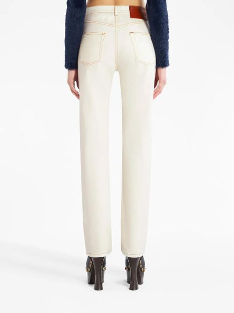 ETRO floral-print cotton jeans - White