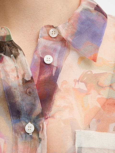 MUNTHE koszula jedwabna PRIAM damska kolor beżowy relaxed z kołnierzykiem klasycznym 252103025219