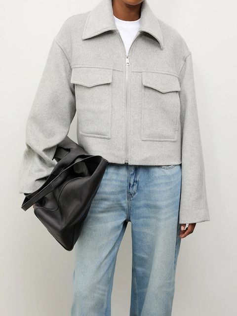 Answear.LAB płaszcz wełniany kolor szary