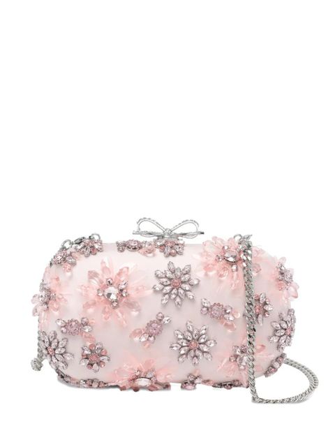 Self-Portrait crystal-embellishment clutch bag - Pink - zdjęcie produktu nr 1