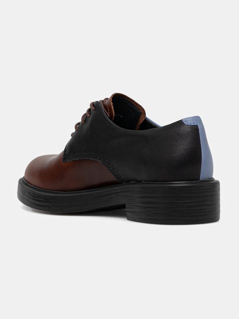 Camper półbuty skórzane TWS damskie kolor czarny na płaskim obcasie K201684-023