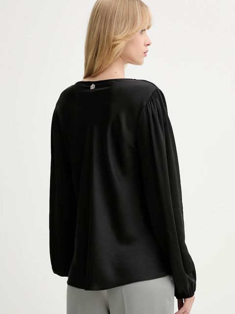 Fracomina bluzka damska kolor czarny gładka FS25WT1004W45101 - zdjęcie produktu nr 2