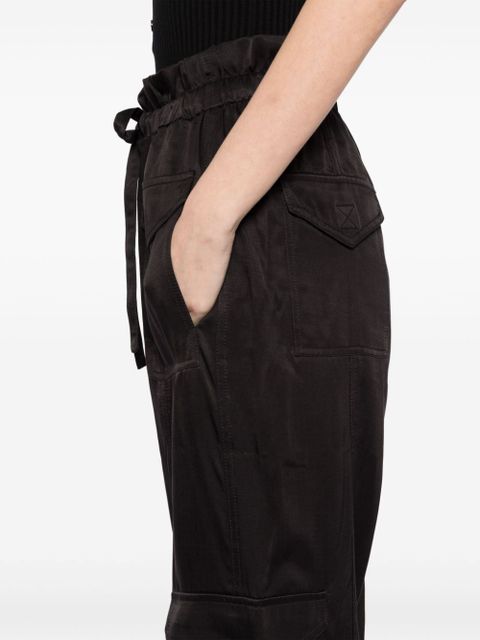 GANNI washed satin trousers - Black