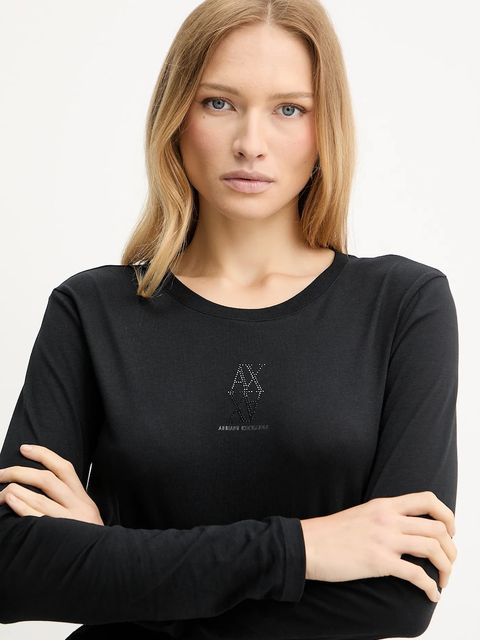 Armani Exchange longsleeve bawełniany kolor czarny XW001350 AF17172