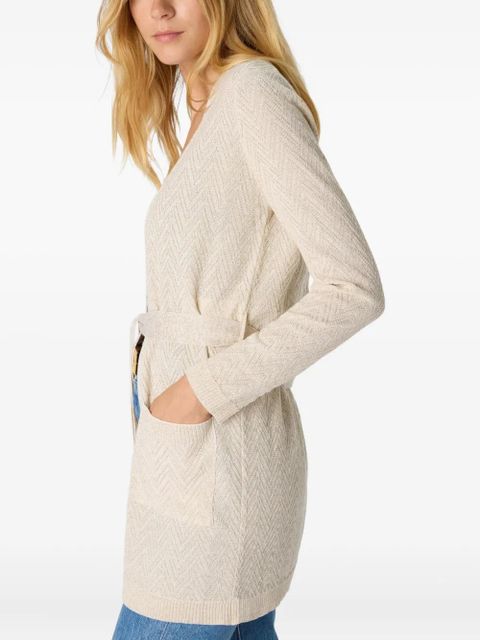 Missoni chevron-pattern belted cardigan - Neutrals