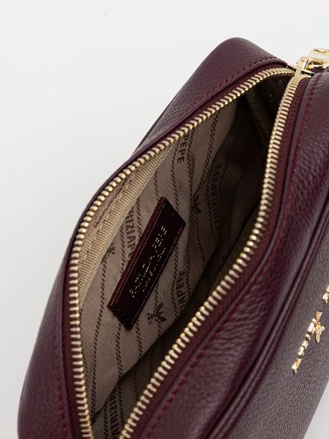 Patrizia Pepe torebka skórzana kolor bordowy CB0071 L001