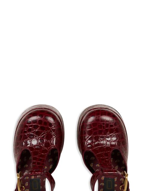 ETRO 110mm crocodile-embossed platform pumps - Red - zdjęcie produktu nr 2