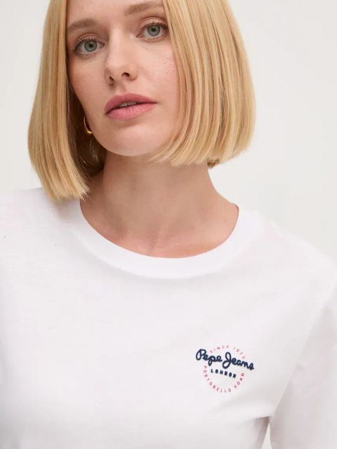 Pepe Jeans t-shirt bawełniany GABRIELA damski kolor biały PL505967
