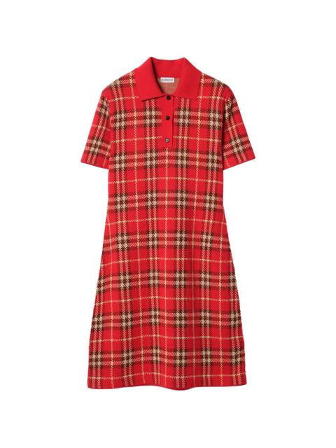 Burberry Check polo shirt dress - Red - zdjęcie produktu nr 1