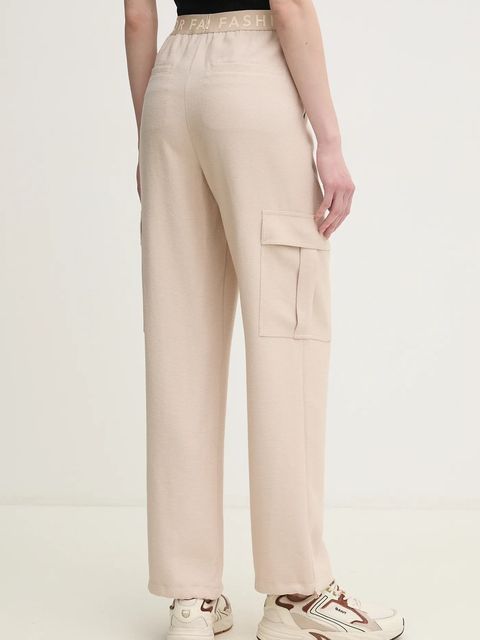 Marc Aurel spodnie damskie kolor beżowy proste high waist 1828-2001-93404