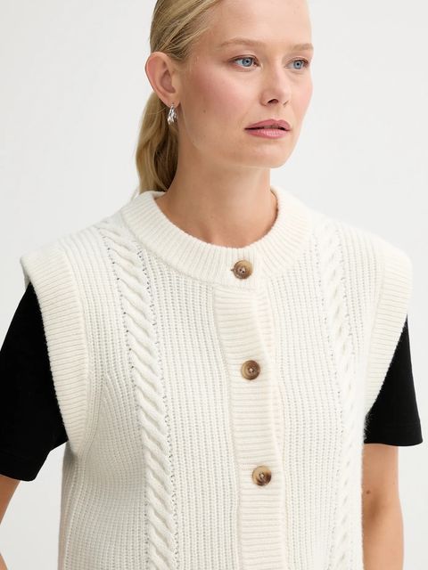 Levi's kamizelka z dodatkiem wełny damski kolor beżowy ciepły 0038D