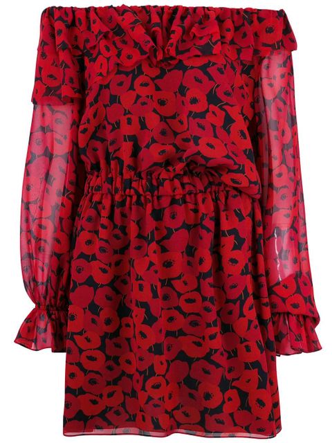 Saint Laurent poppy print dress - Red - zdjęcie produktu nr 1
