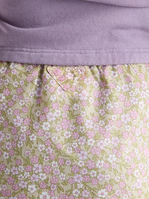Prada floral-print Re-Nylon midi-skirt - Pink