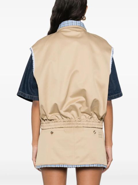 Miu Miu logo-embroidered gilet - Neutrals