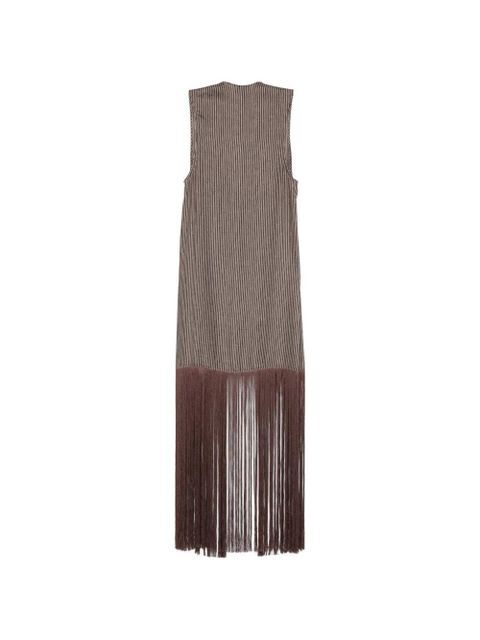 Alysi striped fringe-detail waistcoat - Brown - zdjęcie produktu nr 2