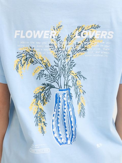 Marc O'Polo t-shirt bawełniany damski kolor niebieski 5000009349