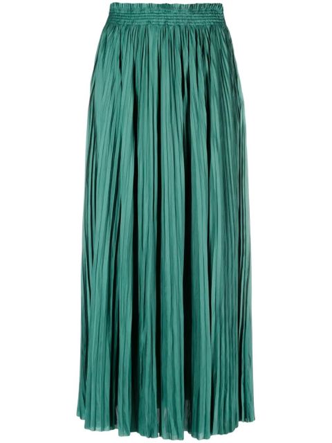 Ulla Johnson pleated satin midi skirt - Green - zdjęcie produktu nr 1